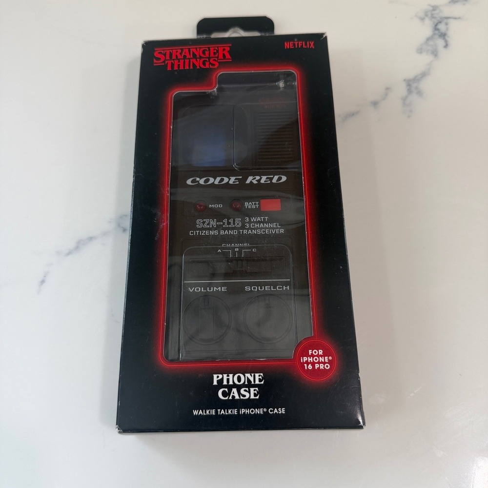 Stranger Things Code Red Walkie Talkie Case for iPhone 16 Pro Netflix Retro Blk‎
